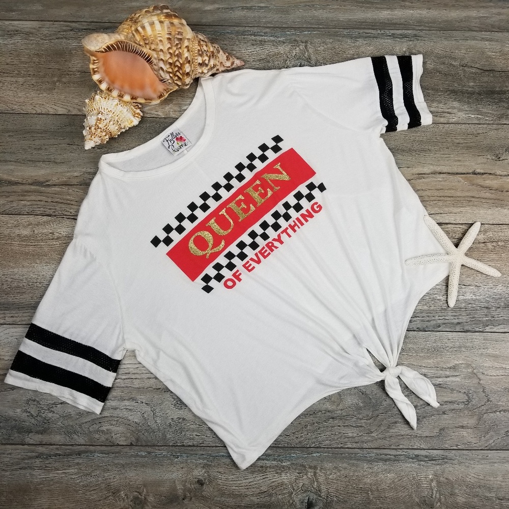 QUEEN OF EVERYTHING glitter graphic tee shirt 1X Endless Fame Novelty Graphics